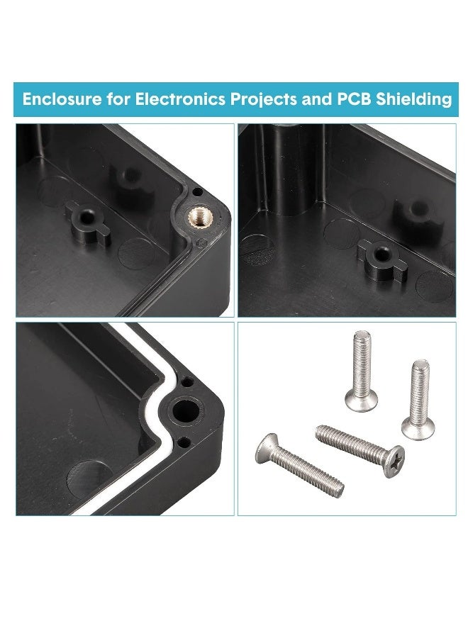 4 قطع صندوق تقاطع بلاستيكي صندوق مشاريع مقاوم للماء صندوق كهربائي صندوق إغلاق كهربائي صندوق مشاريع خارجي أسود 3.94 × 2.68 × 1.97 بوصة للاستخدام الخارجي - Image 4