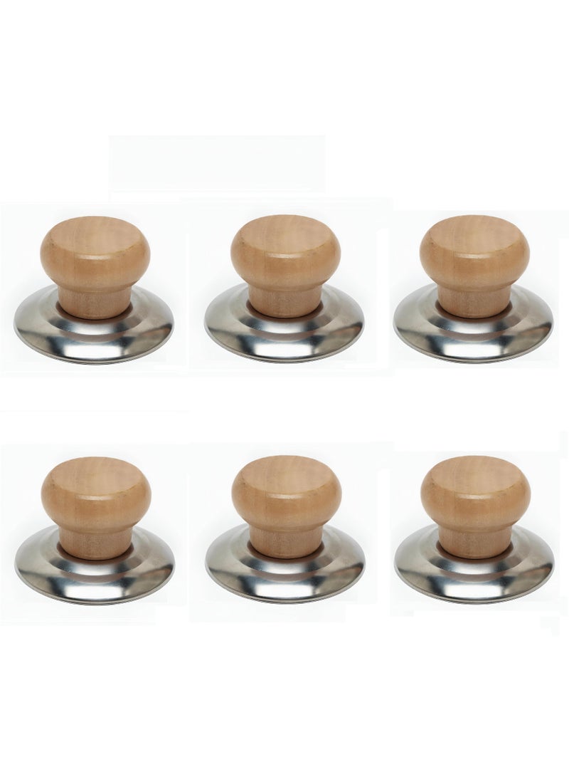 6-Pieces Wooden Pot Lid Handle - Easy Installation & Beautiful Design  - Image 1