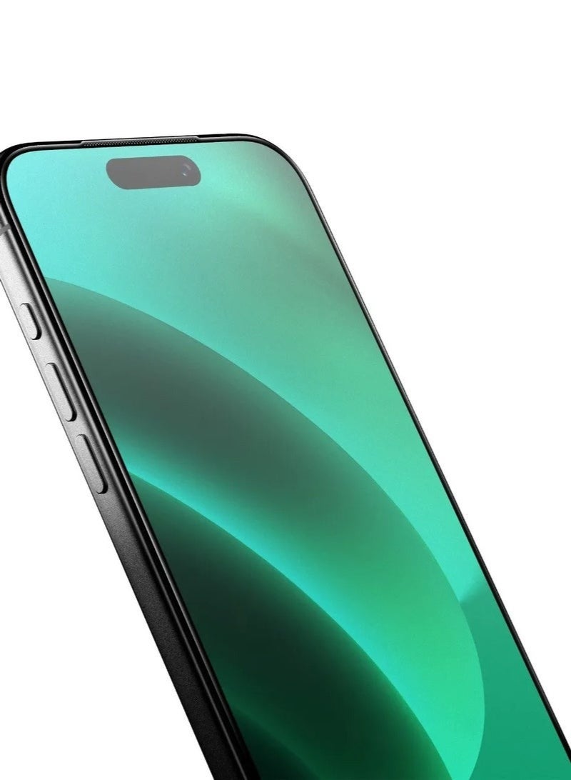 Green Lion 9H Steve Matte Privacy Anti-Peeping Dull Glass iPhone 17 Pro Max / Bubble Free / Blocked Side Viewing / Grease Resistance / Highly Responsive - Black Edge/Privacy - Image 2