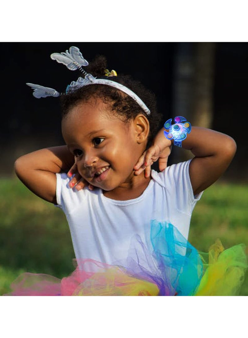 Captaintech 25 Pack LED Light up Fidget Spinner Bracelets Party Favors for Kids 4-8 8-12, Glow in the Dark Party Supplies, Birthday Gifts, Treasure Box Toys for Classroom, Carnival Prizes (Multicolour) - Image 5