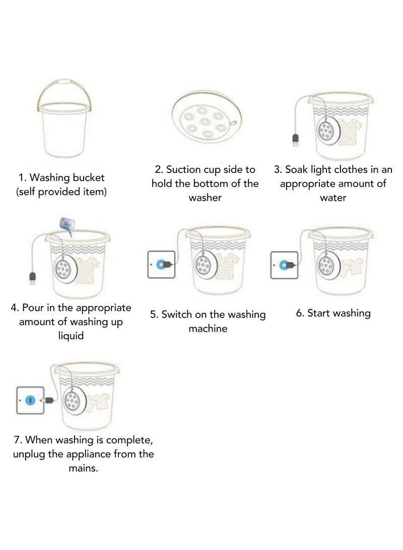 Macon Portable Washing Machine Multifunctional USB Powered Ultrasonic Turbine Washing Machine for Travel - Image 5