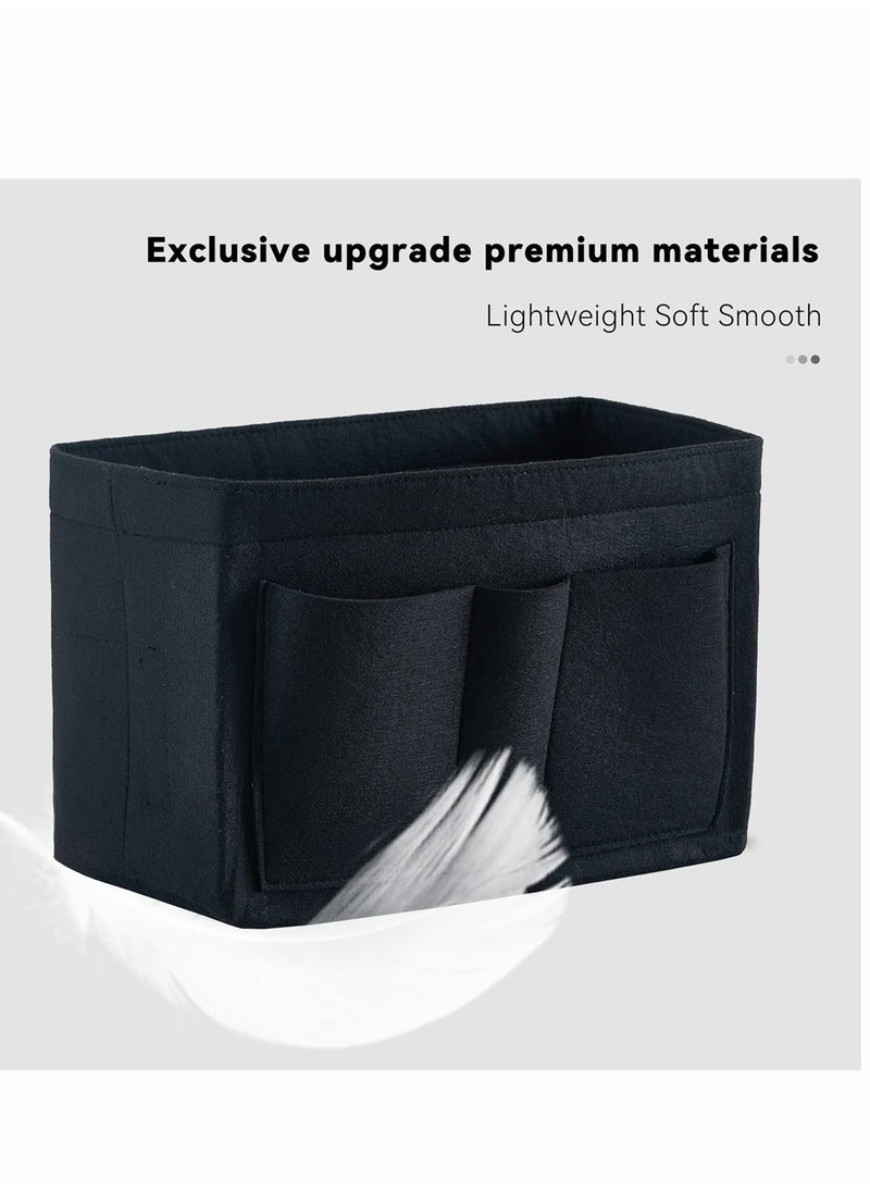 SYOSI Purse Organizer Insert, Women Felt Bag Organizer Insert, Multi-Pocket Bag in Bag for Womens Handbag Travel Tote Hobo Bag Storage Purse Liner Divider for Any Brand Tote, Black, S Size  - Image 2