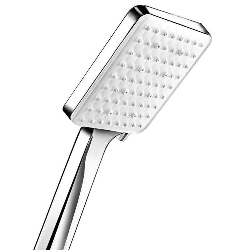 Handheld Shower Head: Silver Ultra-Thin Square, High Pressure 6 Spray Settings, Anti-Scald Easy Clean - Tool-Free Quick Installation, Rainfall Shower Head for Home Bathroom Low Water Pressure Situatio - Image 1