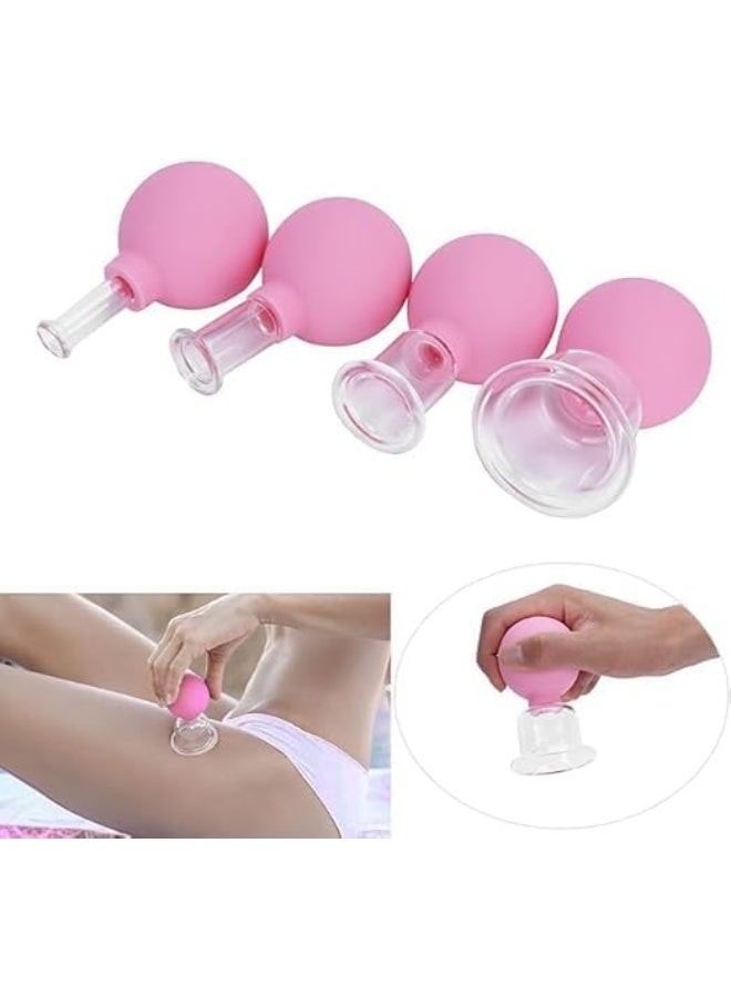 طقم كؤوس حجامة زجاجي احترافي 4 قطع للوجه والجسم - أكواب شفط لشد الوجه والجلد وتدليك الأنسجة العميقة - مجموعة علاجية يدوية لمكافحة الشيخوخة وتجديد حيوية البشرة - Image 5