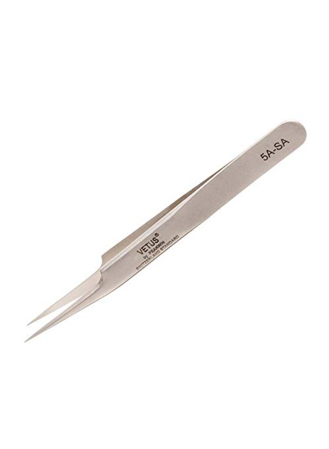 Vetus Tweezer Stainless Steel Nonmagnetic Curved Pointed Tip Precision Eyelash Eyebrow Extensions Lashing Tool 5asa - Image 1