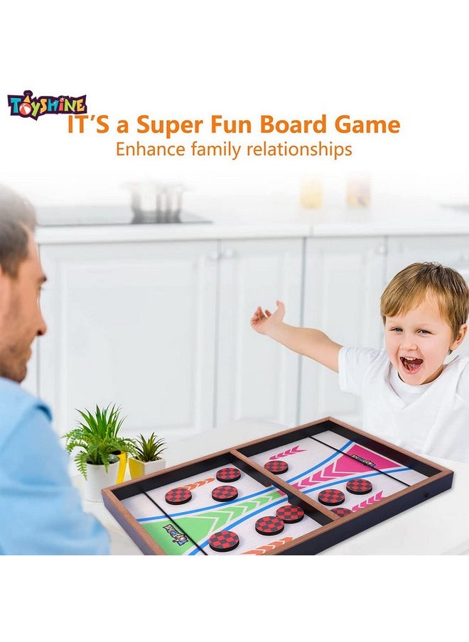 Toyshine Toyshine Fast Sling Puck Game Board String Hockey Toy|Party Game For Adult Parent Kids Children Family-Pine Wood M3|Pack of 1  - Image 3