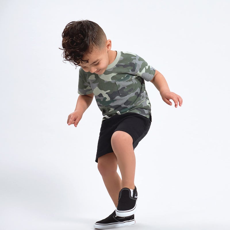 Gerber Boys Toddler 3-Pack Pull-On Knit Shorts, Gray & Black, 5T - Image 5