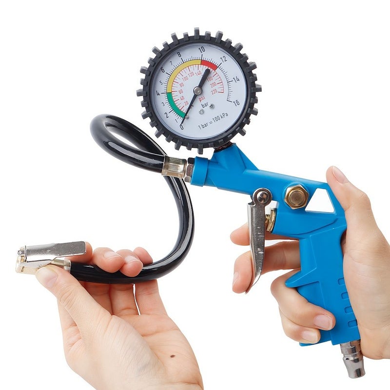 High Precision Tire Inflator 2Pcs Set 0-220 PSI with Gauge for Car Truck Bike - Image 3