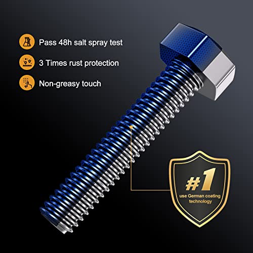 VIGRUE 570PCS Stainless Steel M3 Button Head Hex Socket Cap Screw Bolts, M3 x 4/5/6/8/10/12/14/16/18/20/25mm Screw and Nuts Flat Washer Assortment Kit, Fully Machine Thread - Image 5