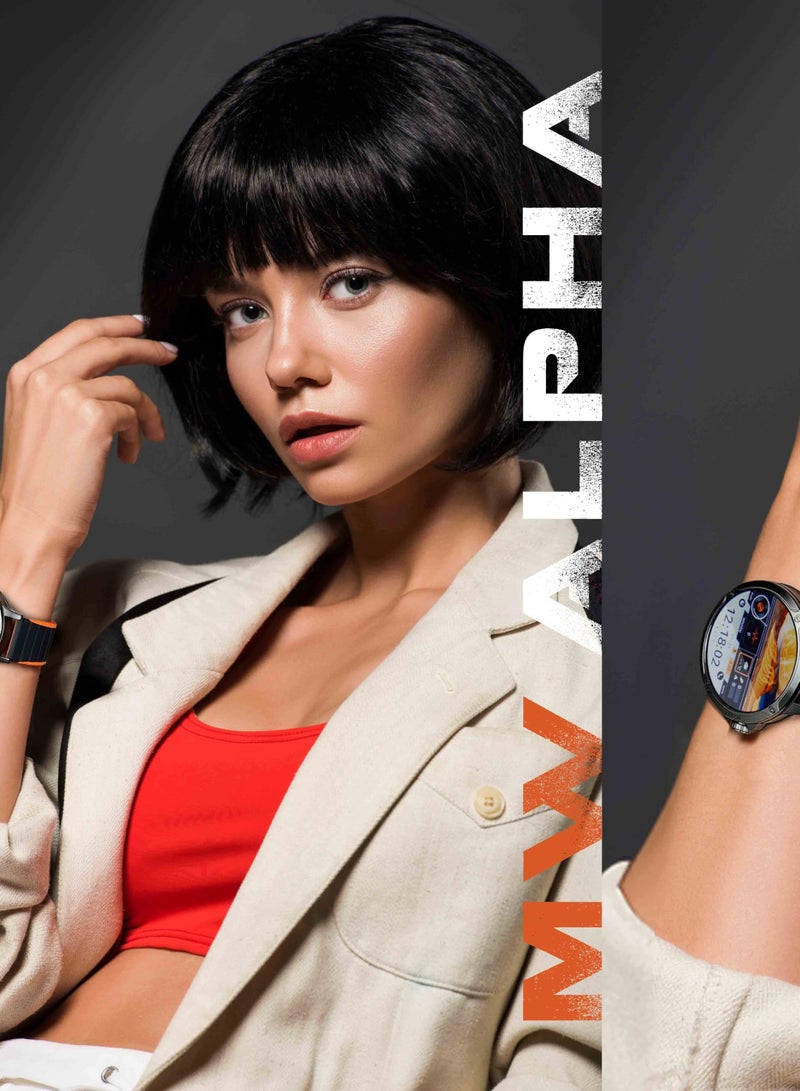 ماكسويل للالكترونيات ماكسويل MW ألفا ساعة ذكية، 40 يومًا من وقت الاستعداد، تدعم إجراء المكالمات والرد عليها، الرسائل النصية عبر BT5.2، مقاومة للماء بمعيار IP68، شاشة Super AMOLED ريتينا، أكثر من 100 وضع رياضي، متوافقة مع iOS وAndroid، مناسبة للجنسين (فضي/برتقالي) - Image 2