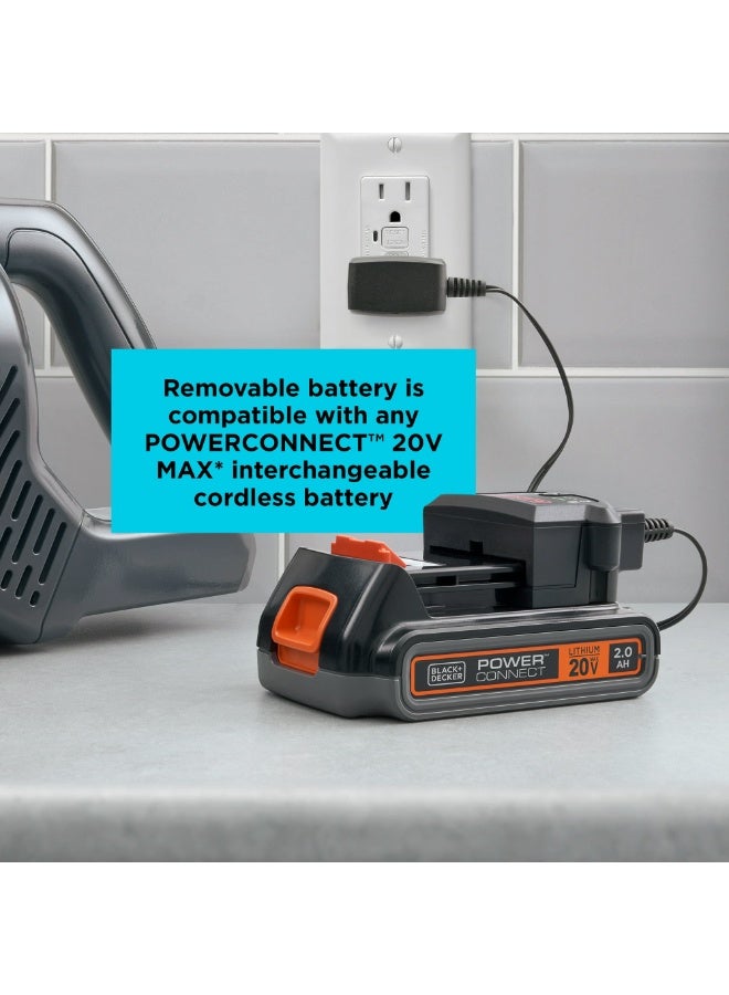 بلاك اند ديكر مكنسة كهربائية لاسلكية من بلاك آند ديكر، ١٨ فولت، ترشيح إعصاري، تقنية استشعار الأرضية، تنظيف الحواف، وقت تشغيل ٤٠ دقيقة، تصميم قائم بذاته، مصابيح أمامية LED - Image 4