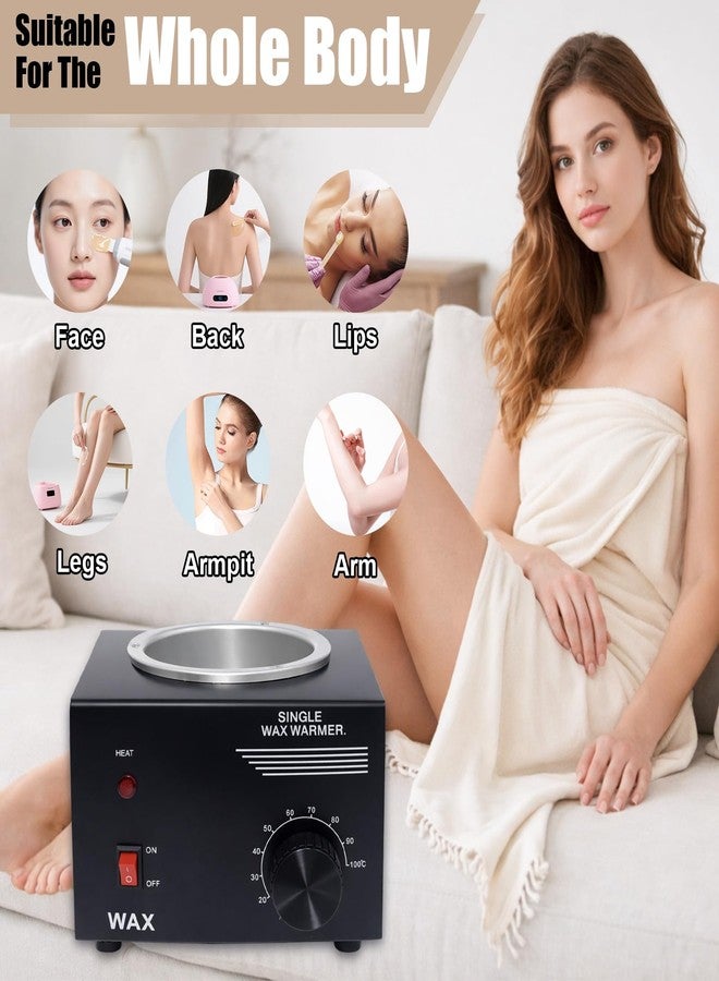 بودوي جهاز بودوي لتسخين الشمع لإزالة الشعر مع 200 عود، وعاء محمول لإذابة الشمع - Image 5