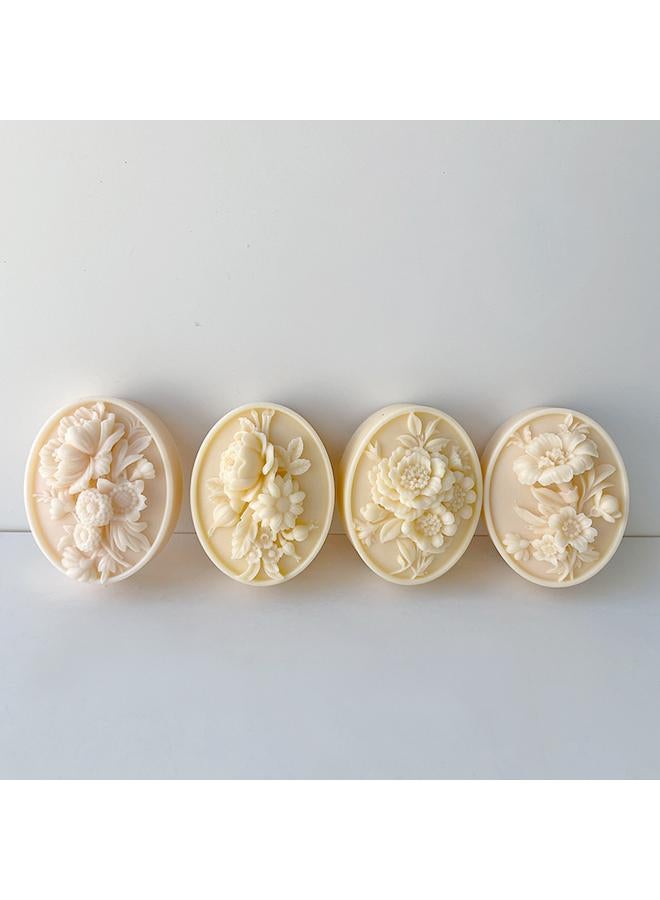 Bluejw Embossed Flower Silicone Soap Mold DIY Oval Fragrance Car Fragrance Brand Plaster Mold Ornaments Baking Utensils - Image 4