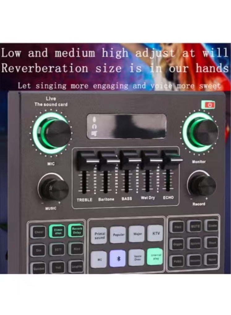Captaintech Sound Mixer Board For Live Streaming Voice Changer Card With Multiple Effects Audio Sound Card  - Image 2