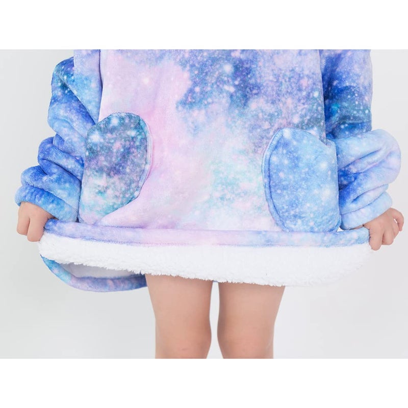 Fiosnow Galaxy Blanket Hoodies for Kids 6-13YR Oversize Wearable Blanket Hoodies for Boys Girls Teens - Image 4