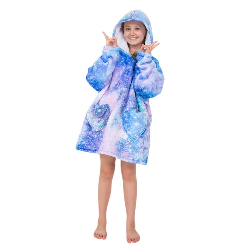 Fiosnow Galaxy Blanket Hoodies for Kids 6-13YR Oversize Wearable Blanket Hoodies for Boys Girls Teens - Image 2