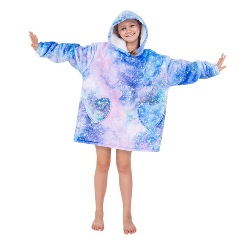 Fiosnow Galaxy Blanket Hoodies for Kids 6-13YR Oversize Wearable Blanket Hoodies for Boys Girls Teens - Image 3