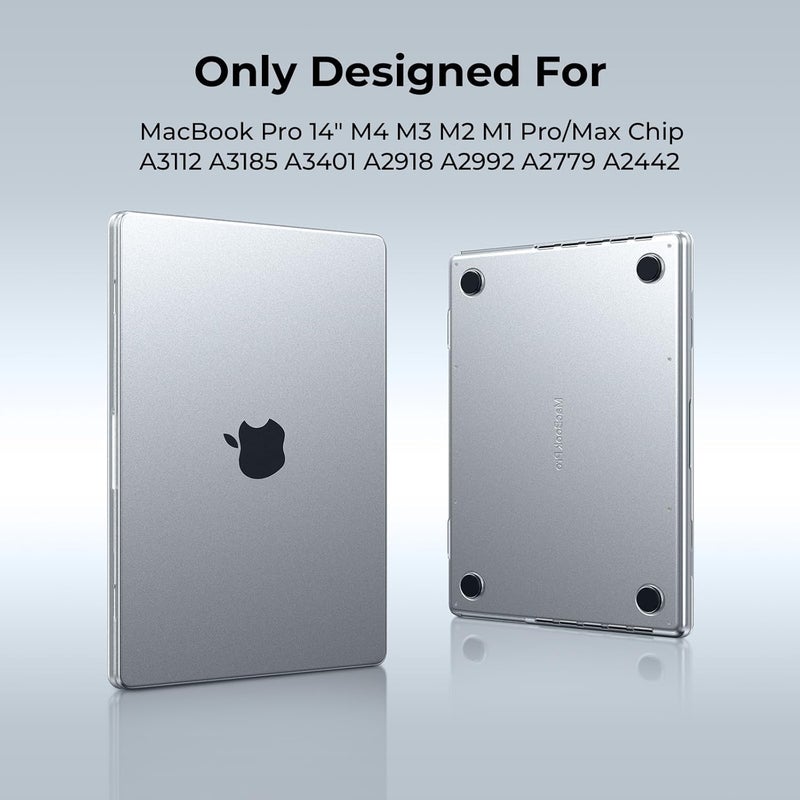 Eoocoo حافظة EooCoo متوافقة مع MacBook Pro الجديد 14 بوصة 2024-2021، M4 A3112 A3185 A3401 M3 A2918 A2992 M2 A2779 M1 A2442 Pro Max Chip Touch ID، غلاف صلب شفاف فائق النحافة - مات شفاف - Image 2