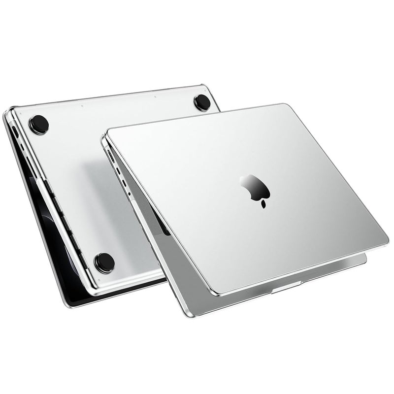 Eoocoo حافظة EooCoo متوافقة مع MacBook Pro الجديد 14 بوصة 2024-2021، M4 A3112 A3185 A3401 M3 A2918 A2992 M2 A2779 M1 A2442 Pro Max Chip Touch ID، غلاف صلب شفاف فائق النحافة - مات شفاف - Image 1
