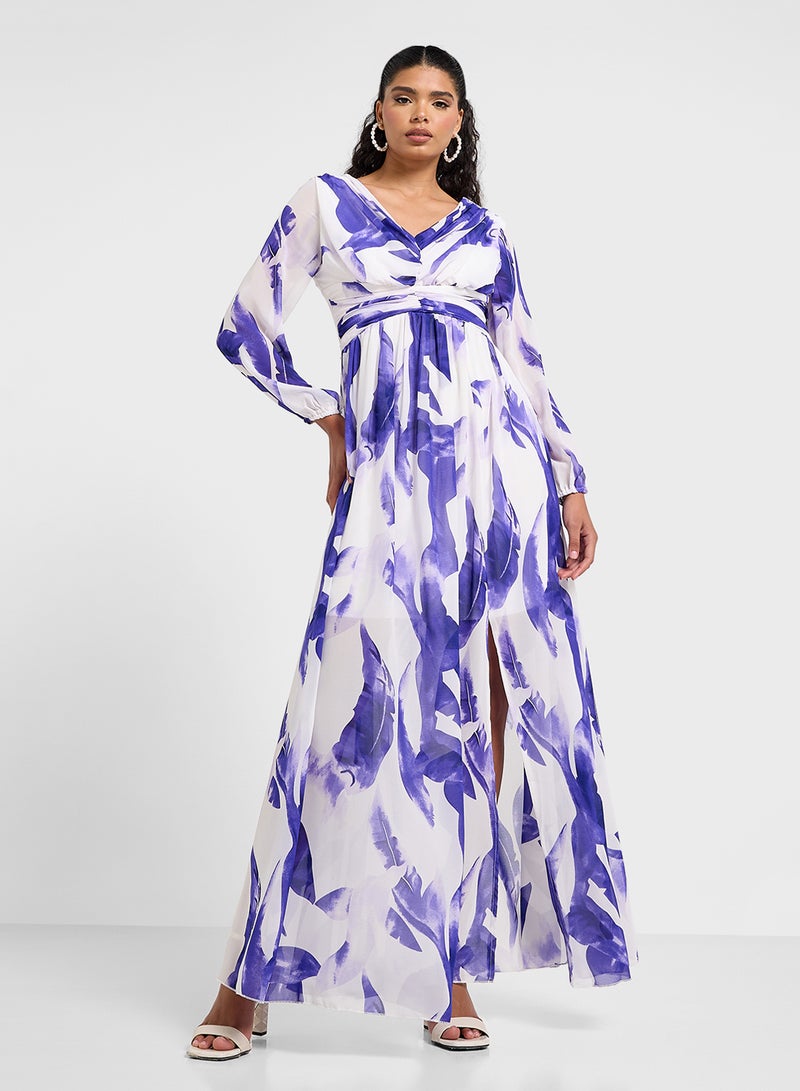 ايلا فستان ماكسي شيفون بنقشة الزهور - Image 1