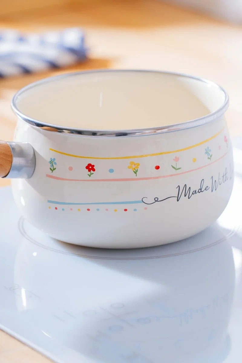 Acar Made With Love Enamel Milk Jug / Sauce Jug - 14 cm