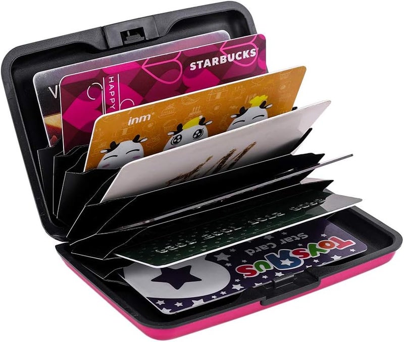 ELFISH Mini RFID Aluminum Wallet Credit Cards Holder Business Card Case Metal ID Case for Men Women (Pink) - Image 5