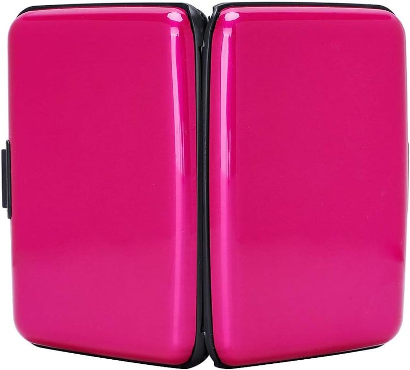 ELFISH Mini RFID Aluminum Wallet Credit Cards Holder Business Card Case Metal ID Case for Men Women (Pink) - Image 3