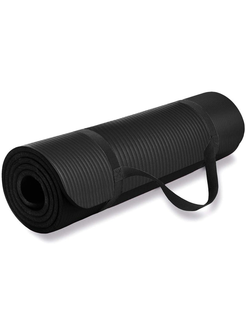SHOPI Premium Thick Yoga & Exercise Mat with Carrying Strap – Non-Slip, Durable Fitness Mat for Yoga, Pilates, Gym & Home Workout - Image 1