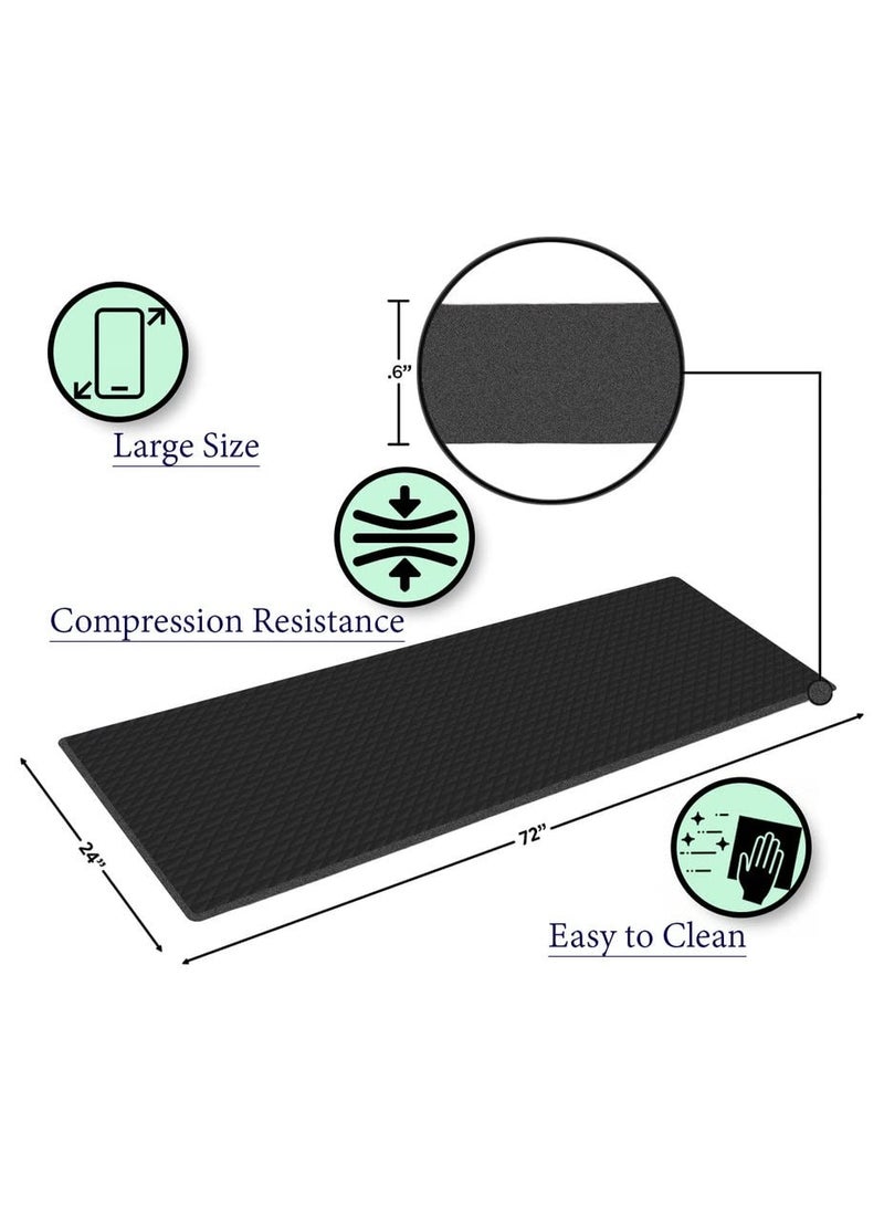SHOPI Premium Thick Yoga & Exercise Mat with Carrying Strap – Non-Slip, Durable Fitness Mat for Yoga, Pilates, Gym & Home Workout - Image 3