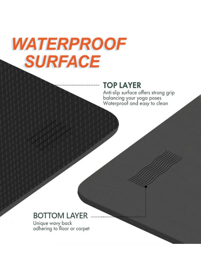 SHOPI Premium Thick Yoga & Exercise Mat with Carrying Strap – Non-Slip, Durable Fitness Mat for Yoga, Pilates, Gym & Home Workout - Image 4