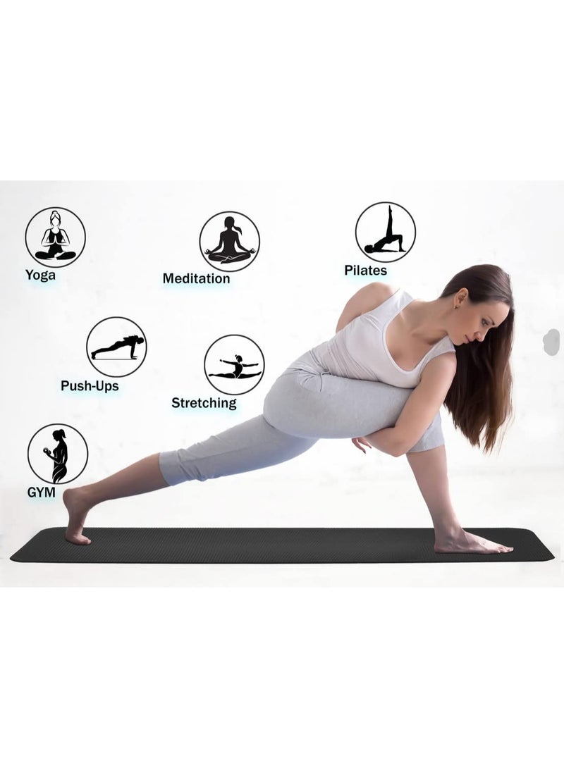 SHOPI Premium Thick Yoga & Exercise Mat with Carrying Strap – Non-Slip, Durable Fitness Mat for Yoga, Pilates, Gym & Home Workout - Image 5