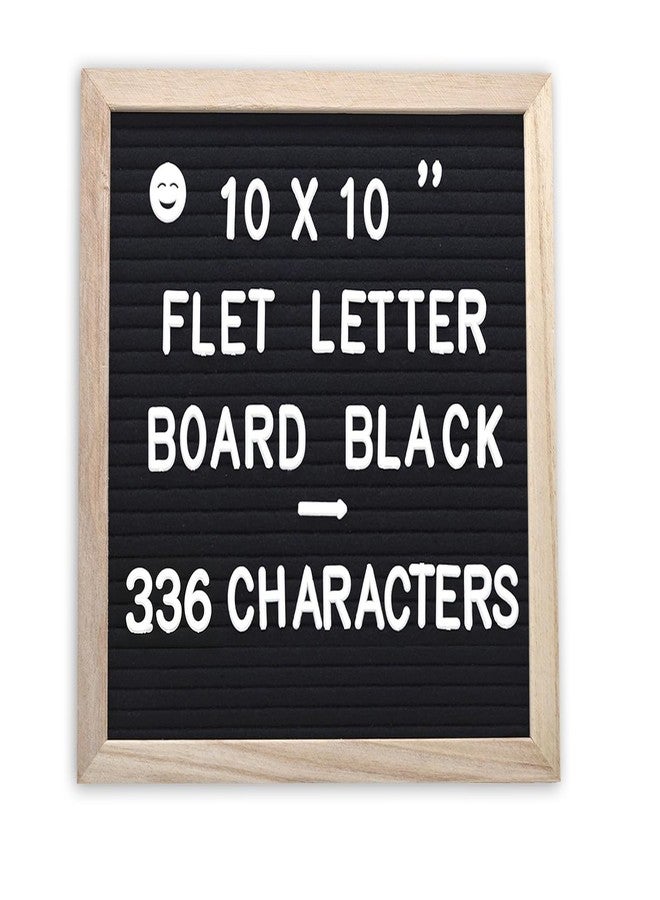 INTOMYTH Felt Letter Board with 294 Letters Numbers & Symbols, First Day of School Board, 10x10 Inches, Changeable Message Board with Wooden Frame Wall Mount Hook (Black) - Image 1