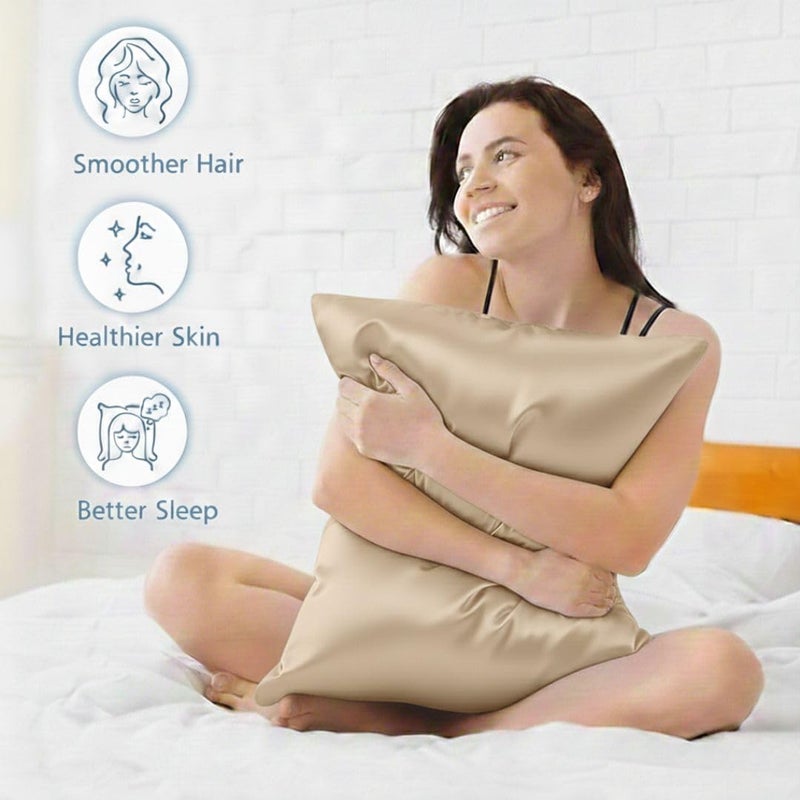 bedding zone طقم ملاءات سرير ساتين حريري من بيدينغ زون - كاكي - Image 4