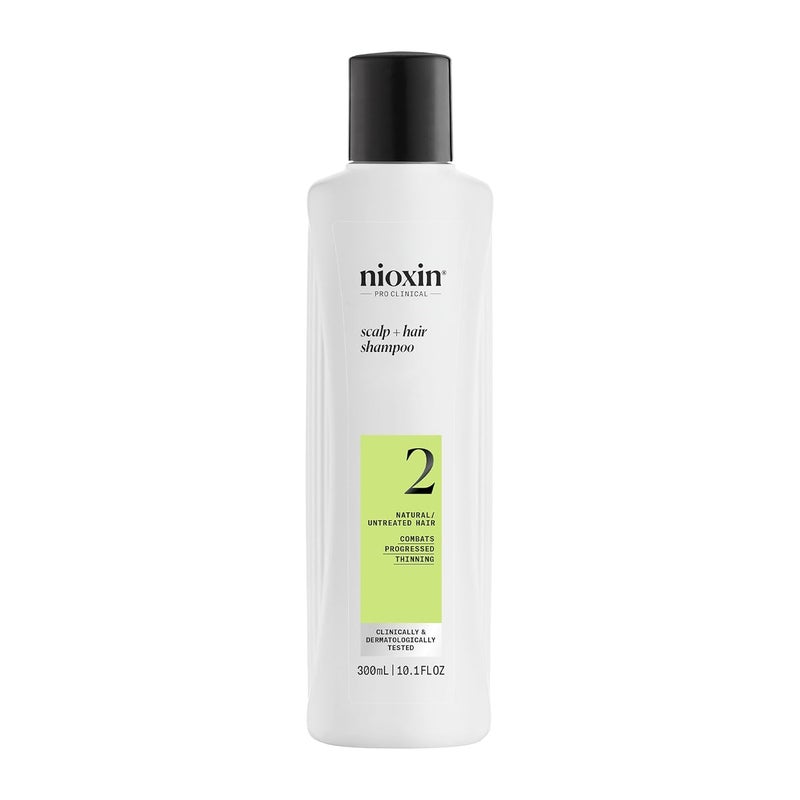 Nioxin System 2 Scalp + Hair Thickening Shampoo For Natural Hair with Progressed Thinning Boost Hair Density with Niacinamide & Biotin