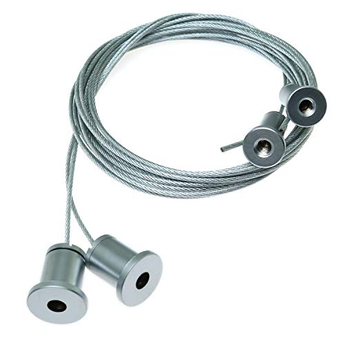 Longdex Light Suspension Cable 2PCS 2m/6.56ft Adjustable Pearl Chrome Stainless Steel Suspension Wire Cables Hanging Chains for Restaurant Shop Home Lights - Image 4