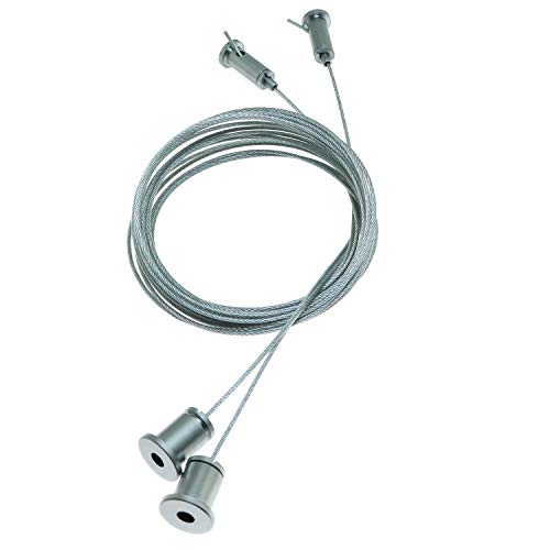 Longdex Light Suspension Cable 2PCS 2m/6.56ft Adjustable Pearl Chrome Stainless Steel Suspension Wire Cables Hanging Chains for Restaurant Shop Home Lights - Image 1