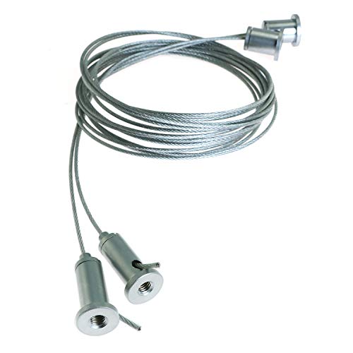 Longdex Light Suspension Cable 2PCS 2m/6.56ft Adjustable Pearl Chrome Stainless Steel Suspension Wire Cables Hanging Chains for Restaurant Shop Home Lights - Image 2