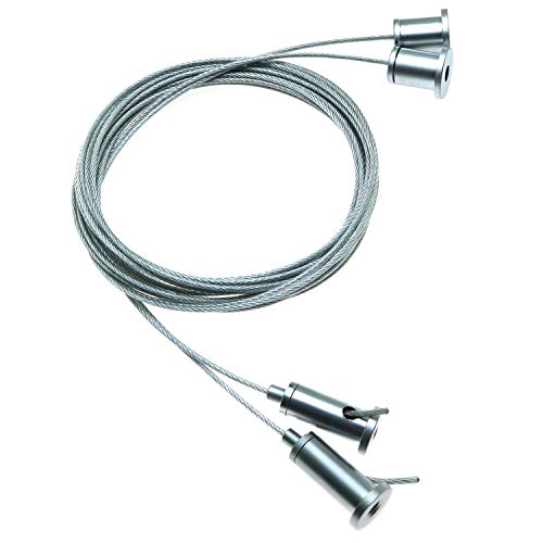 Longdex Light Suspension Cable 2PCS 2m/6.56ft Adjustable Pearl Chrome Stainless Steel Suspension Wire Cables Hanging Chains for Restaurant Shop Home Lights - Image 3