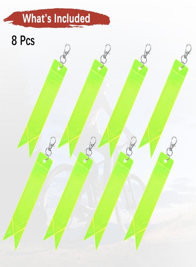 TIXIPEM Safety Reflector Pendants [8PCS] - Reflective Safety Keychain Gear with Clips Use for Backpack & Running & Cycling - [Fluorescent Green-5.9IN/15CM] Double-Sided Reflective Tags - Image 4