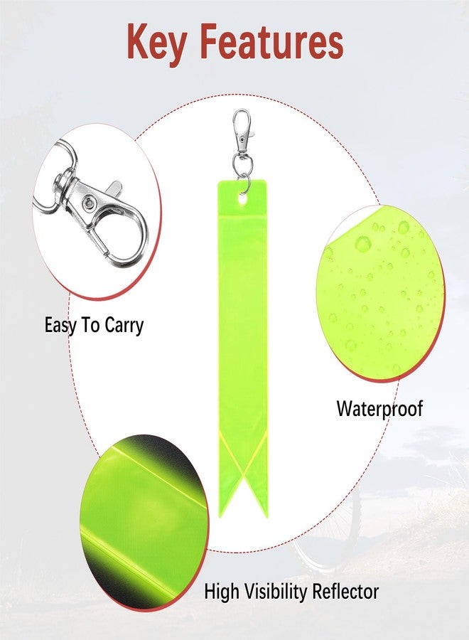TIXIPEM Safety Reflector Pendants [8PCS] - Reflective Safety Keychain Gear with Clips Use for Backpack & Running & Cycling - [Fluorescent Green-5.9IN/15CM] Double-Sided Reflective Tags - Image 5