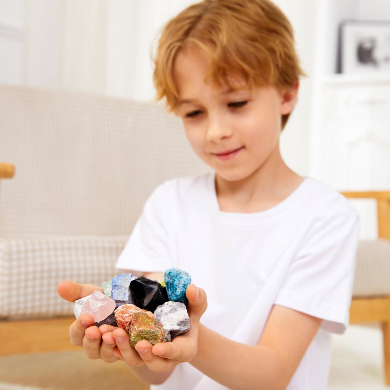 YXZZWL Rock Collection for Kids - 30 Pcs Rocks, Gemstones & Crystals Kit with Learning Guide,Mineral Education Set Geology Science STEM Toys, Earth Science Activity,Gifts for Boys & Girls - Image 4