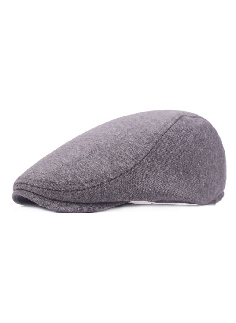 Loquat Woolen Cap Beret Is Elastic After Art Restoration Dark Grey 