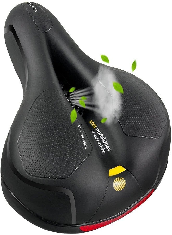 12FOR COLLECTION Comfortable Cycle Seat | Cycle seat Cushion | with Red Reflective Safety Strip Universal Memory Foam Waterproof Breathable Shock Absorbing Bike Saddle for Bike Mountain Bike - Image 1