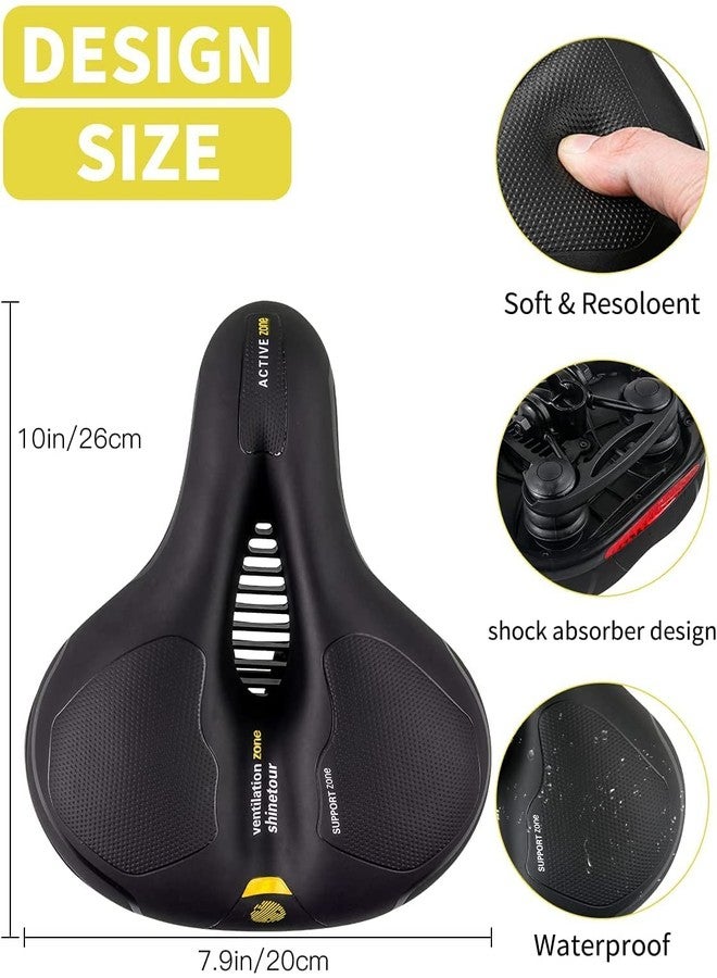12FOR COLLECTION Comfortable Cycle Seat | Cycle seat Cushion | with Red Reflective Safety Strip Universal Memory Foam Waterproof Breathable Shock Absorbing Bike Saddle for Bike Mountain Bike - Image 2