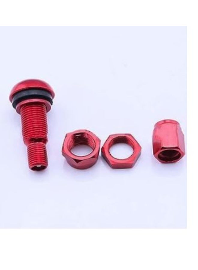 Metal tire barrel valve kit – 4 pieces, stylish and durable in red for everyday use - Image 3