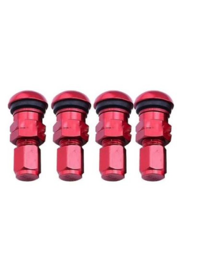 Metal tire barrel valve kit – 4 pieces, stylish and durable in red for everyday use - Image 1