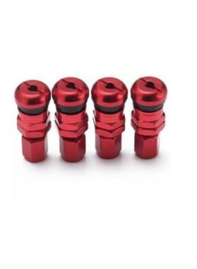 Metal tire barrel valve kit – 4 pieces, stylish and durable in red for everyday use - Image 2