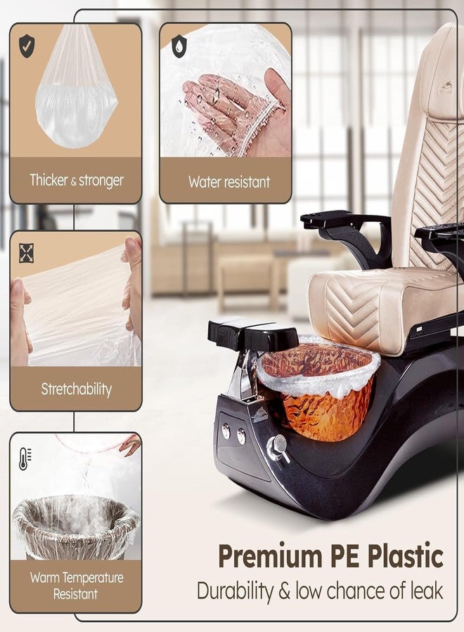 Nidy® 100Pcs Disposable Spa Chair Liners Elastic Bags for Pedicure and Foot Massage Fits Most Salon Chair Tubs Clear large Size fit to all Spa Chair and tubs - Image 4