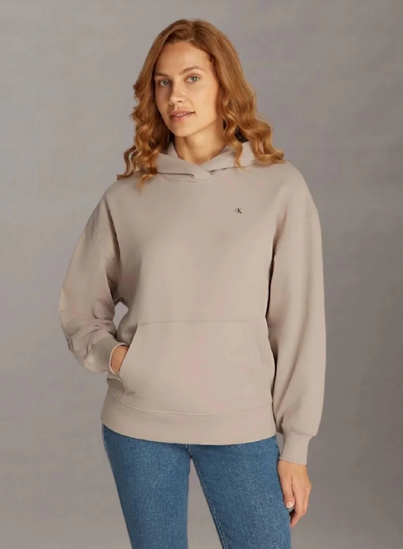 كالفن كلاين جينز هودي من القطن بقصة فضفاضة