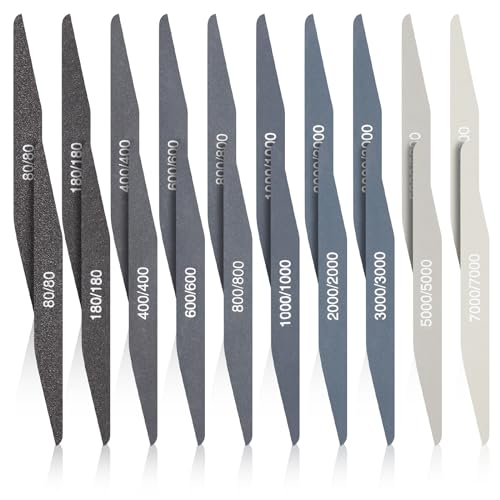 Honoson 20 Pcs Sanding Sticks for Plastic Models 3D Print Polishing Sticks Assorted Metal and Wood Sanding Tools Accessory for Model Craft Amateur BeginnerLow Grits RatingDouble Angle Shape - Image 1